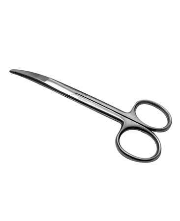 Tijeras quirúrgicas curvas Roma de 14 cm de marca Beracah Medica, con forja alemana, hechas para procedimientos precisos.