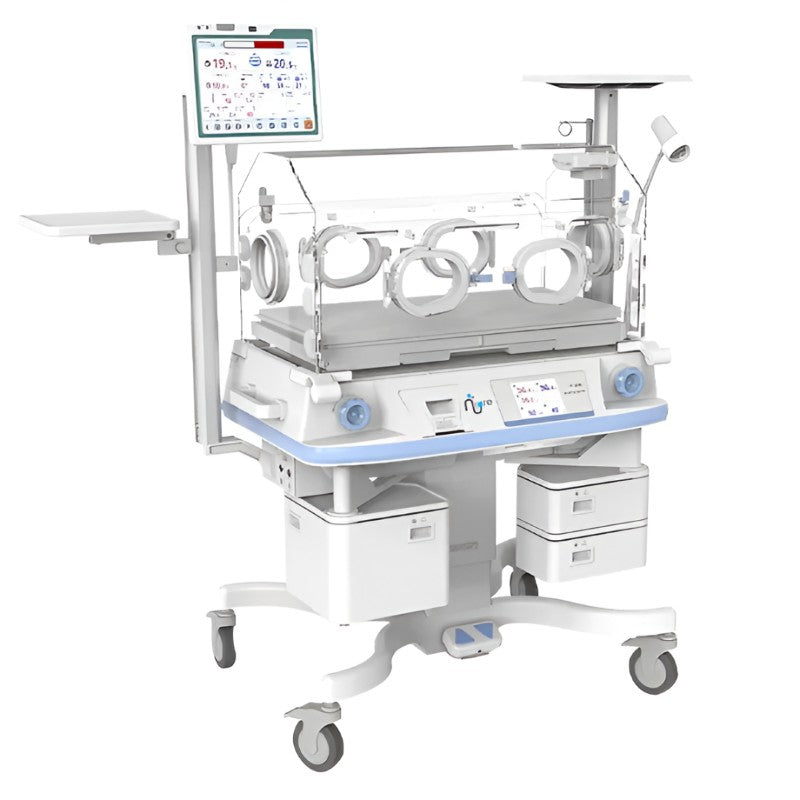 Incubadora térmica neonatal Beracah Medica NK-200N con ruedas, estación para cuidado de recién nacidos en ambiente controlado