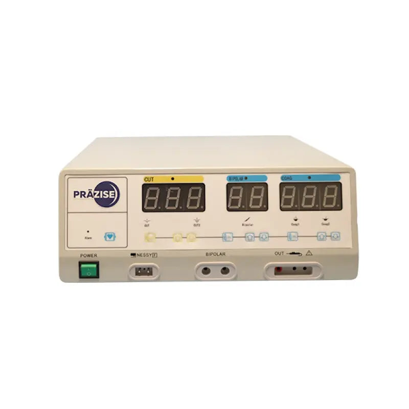 Unidad de electrocirugía de alta frecuencia Beracah Medica PRZ-200 de 200W con controles y cable en imagen.