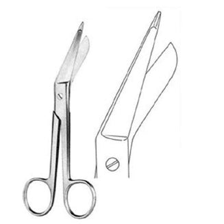 Tijeras de Lister Beracah Médica de 14 cm con botón, tijeras profesionales para uso médico, en color plateado.