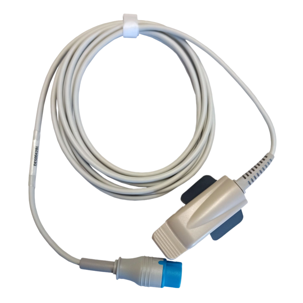 Sensor dedal pediátrico reusable para monitor SpO2, cable para electrocardiógrafos, marca Beracah Medica.