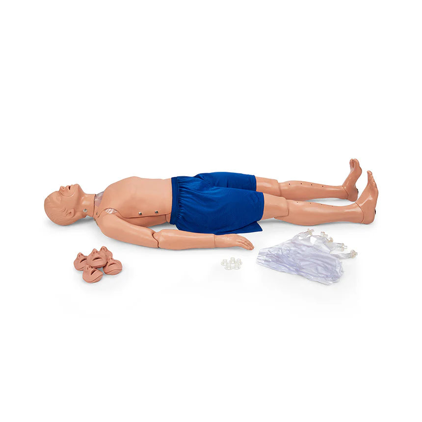 Maniquí de entrenamiento para rescate acuático y RCP adulto de la marca MSI, modelo Beracah Medica, con detalles realistas.