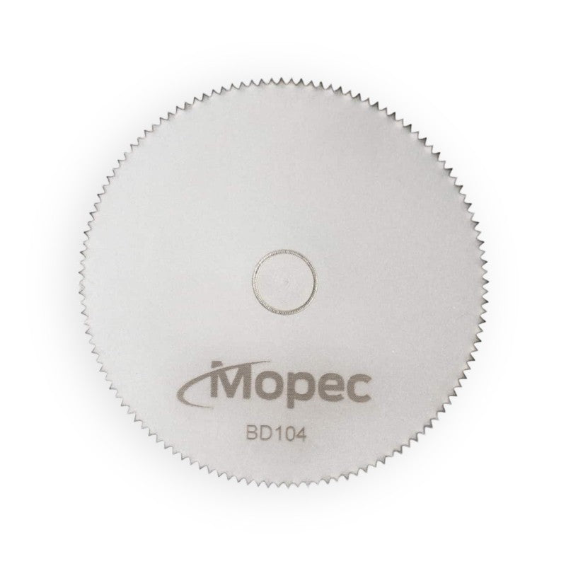 Hoja de sierra redonda para autopsia Beracah Medica, compatible con Mopec y Stryker, eje de 64 mm, modelo BD104.