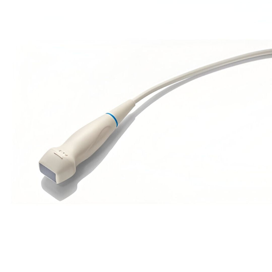 Transductor Phased Cardiologia Beracah Medica para ultrasonido veterinario Vetus 5, con cable y conectores visibles.