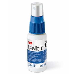 Película protectora Cavilon de Beracah Médica, 28 ml, caja con 12 gasas y apósitos para cuidado de heridas.