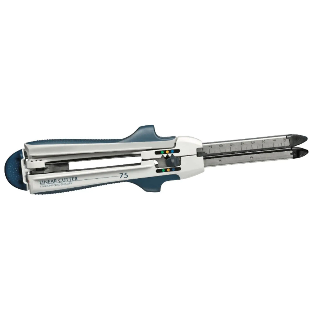 Engrapadora lineal ajustable de 75 mm de la marca Beracah Medica, con cabezal cortante y diseño compacto para oficina.