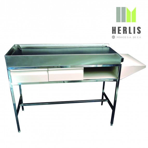 Mesa de exploración pediátrica MSI de acero inoxidable con superficie lisa y estructura resistente, ideal para clínicas y hospitales.