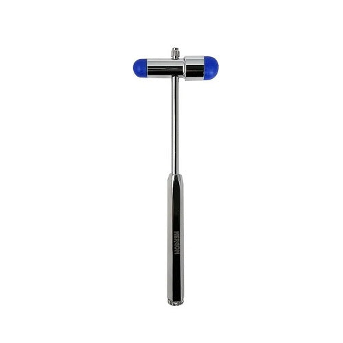 Martillo Buck para reflejos de 18 cm de color azul de la marca Beracah Médica, utilizado en traumatología y ortopedia.