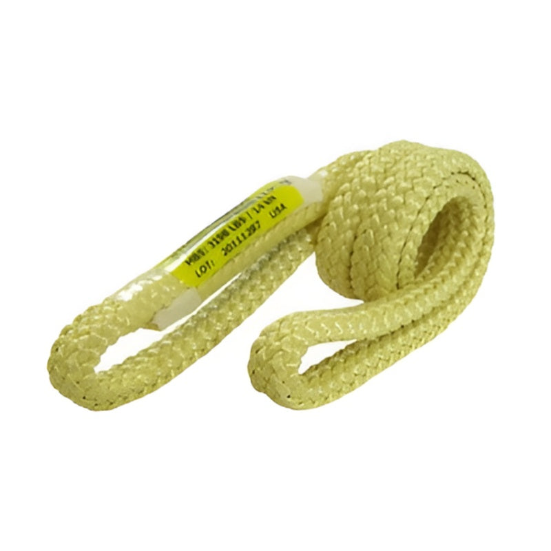 Cuerda de rescate Beracah Medica 6.8mm HollowBlock Loop/Prusik para escalada y rescate, con nudos y bucles visibles.