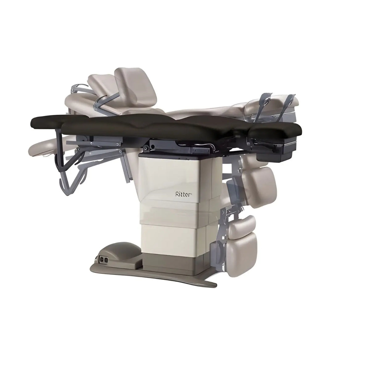 Mesa para procedimientos Ritter mod. 230 sin rotación, mesa de exploración de alta calidad de la marca Beracah Medica, en color gris.