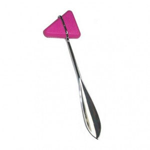 Martillo de reflejos rosa de la marca Beracah Médica para traumatología y ortopedia, con mango ergonómico y cabeza metálica.