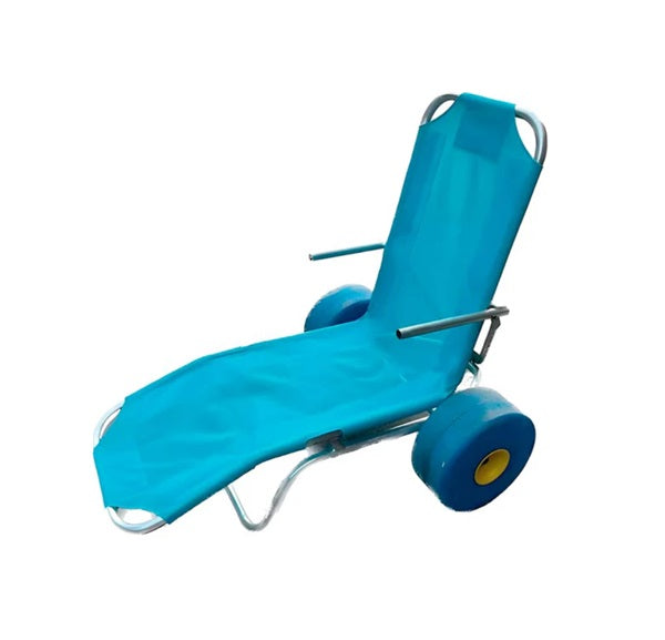 Silla anfibia Oceanic Sun Beach de Beracah Médica, resistente y portátil, con capacidad de carga de 125 kg, ideal para actividades acuáticas.