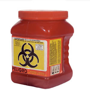 Recolector de líquidos de 1.7 lt en polipropileno rojo de la marca Beracah Medica, recipiente para líquidos.