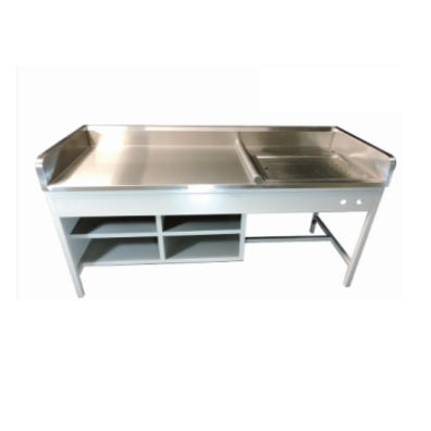Baño de artesa de 160 cm en acero inoxidable MSI de la marca Beracah Medica, mostrando superficie y estructura robusta