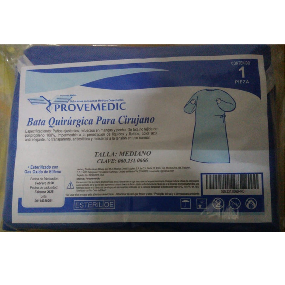 Bata quirúrgica estéril de tamaño M de la marca Beracah Medica, caja con 100 unidades, ideal para cirujanos en quirófano