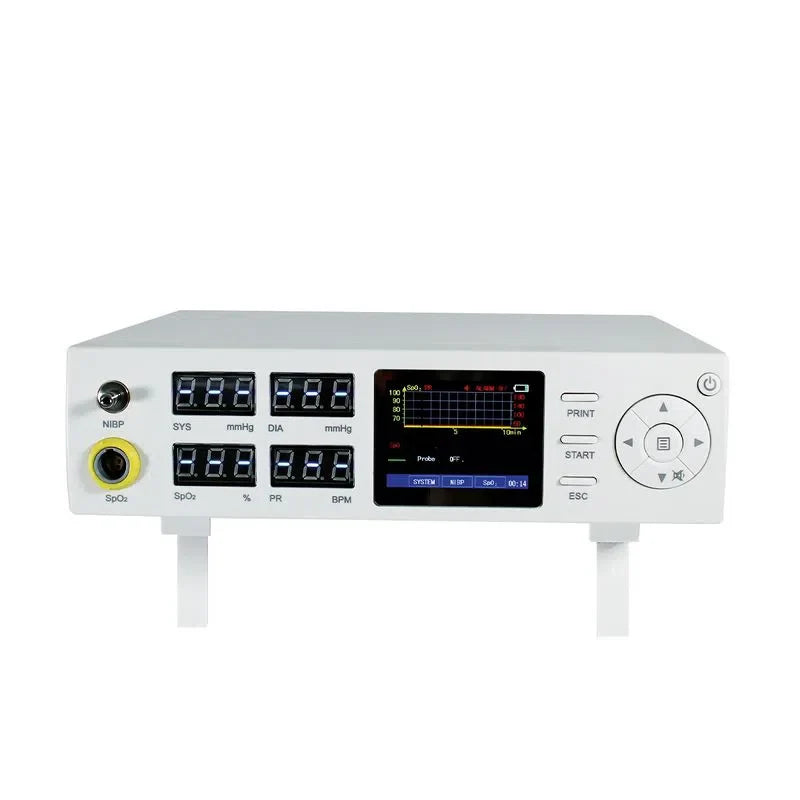 Monitor de signos vitales veterinarios Beracah Médica de 2.4" con NIBP, oxímetro y pulso para uso en animales.