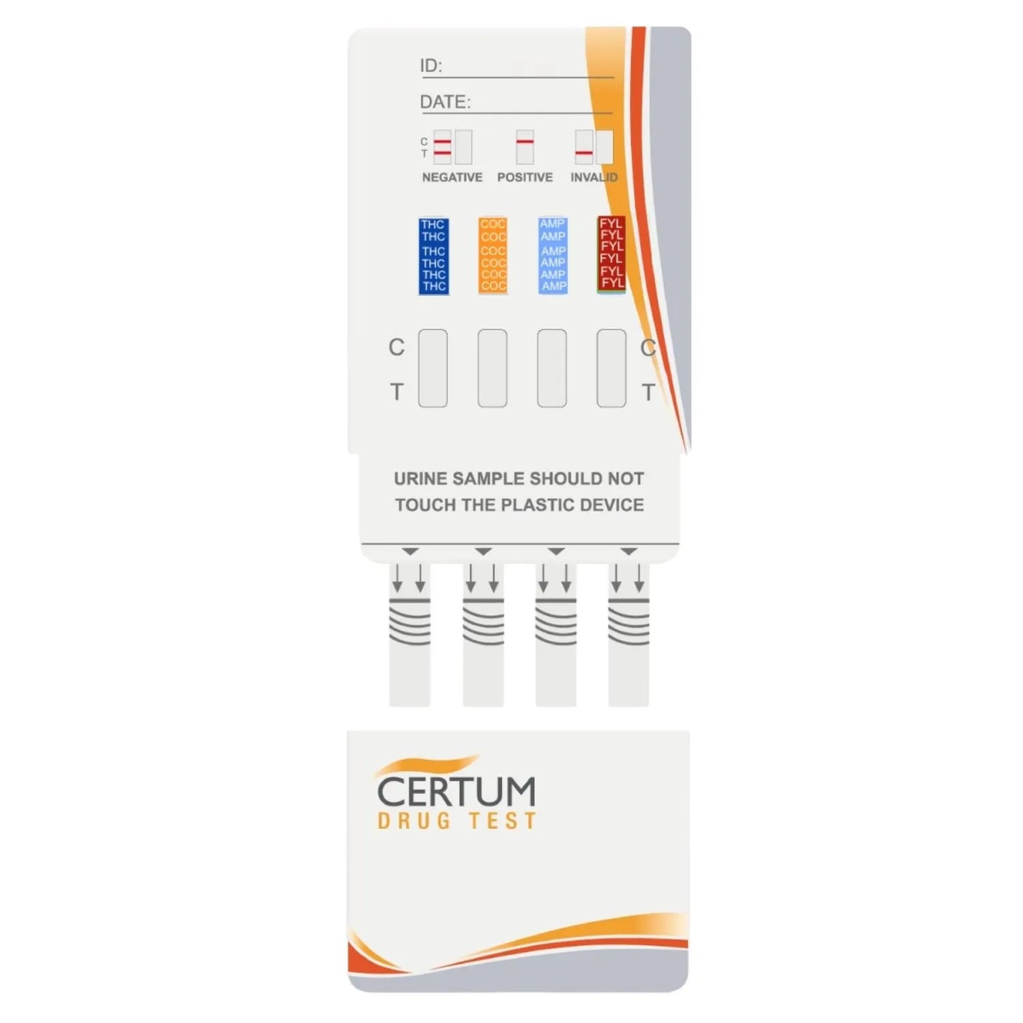 Panel de 4 parametros THC/COC/AMP/FYL caja c/25pzs