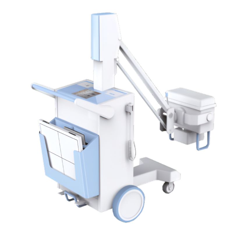 Equipo de Rayos X móvil digital Beracah Medica modelo SLA-40, con pantalla y brazo articulado en uso en un entorno médico.