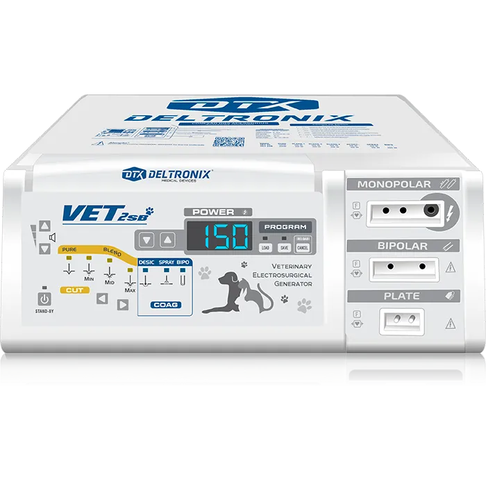 Unidad de electrocirugía veterinaria Beracah Medica VET2SB de alta frecuencia 150 W con función bipolar para procedimientos médicos.
