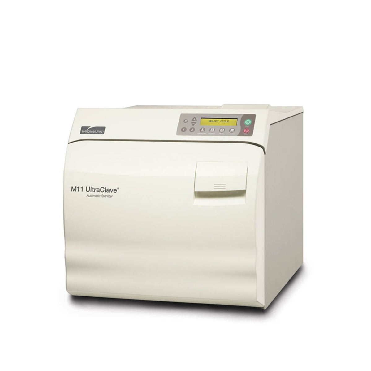 Autoclave de mesa automático Ritter M11 de 24.6 litros, marca Beracah Médica, con pantalla y controles en la parte frontal.