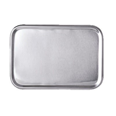 Charola de mayo de acero inoxidable Beracah Medica, tamaño 49x33.5x1.4 cm, resistente y duradera para uso médico.
