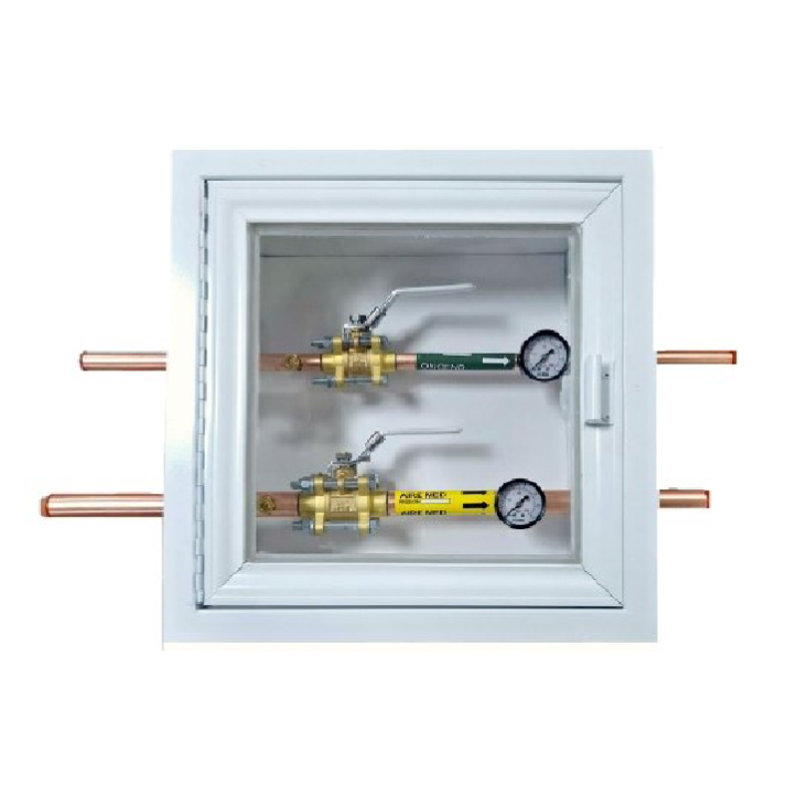 Caja de seccionamiento para 2 gases con valvulas de 10 mm (3/8")