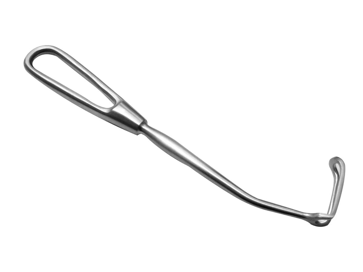 Separador Cushing vein de 22 cm, instrumento quirúrgico premium de Beracah Medica, con mango y borde curvado.