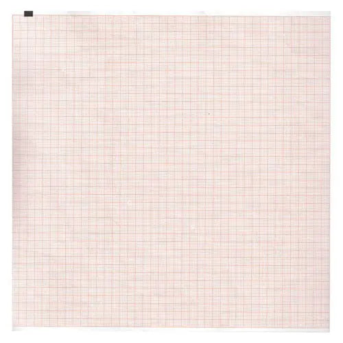 Papel para ECG plegado en Z de 21x29.5cm con 180 hojas, marca Beracah Medica, en color blanco para registros médicos.