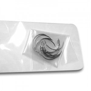 Agujas de punción Beracah Medica, paquete de 12 agujas de 1/2 círculo, ojo automático, tamaño #16 (6x11mm).