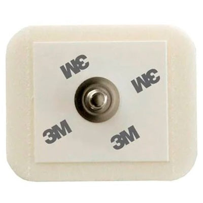 Electrodo desechable de broche Foam Red DOT para ECG, paquete con 50 piezas, marca Beracah Médica, en caja individual.