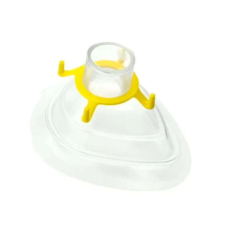 Mascarillas para anestesia pediátricas Beracah Medica Sure-Seal® Amarillas con cojín de aire, sin pivote de insuflación, caja con 10 unidades.