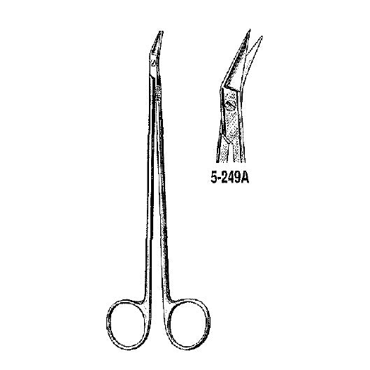 Tijeras Potts-Beracah Médica de 7-1/4" con ángulo de 25 grados y cuchillas de 18 mm, ideales para precisión en corte.
