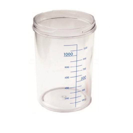 Frasco para aspirador de 1000 ml en MAKROLON 2858, autoclavable hasta 121°, para equipos de succión, marca Beracah Medica