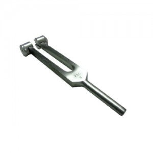 Diapason con sordina Beracah Medica, instrumento de afinación con sordina, en color plateado y tamaño compacto.