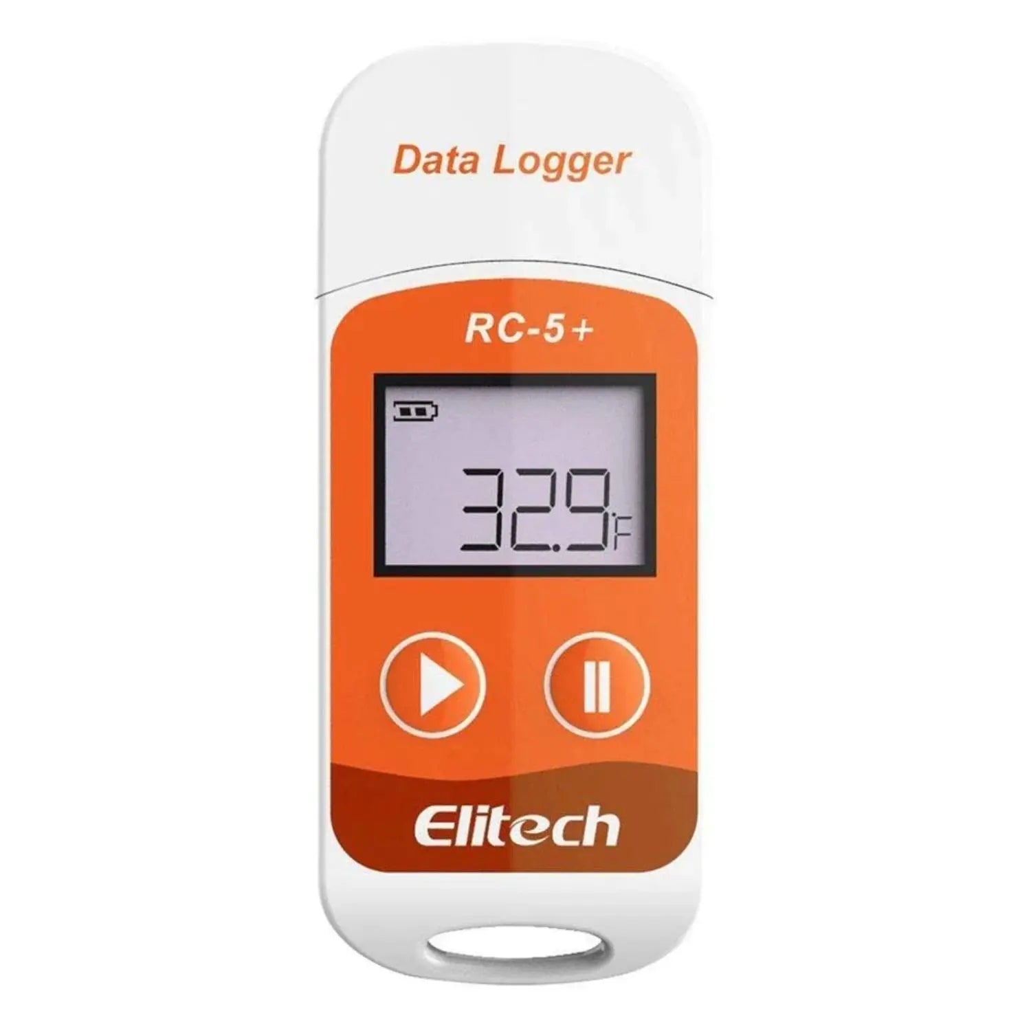 Registrador de temperatura RC-5+ P de Beracah Medica, accesorio para descarga automática de datos, en color negro con pantalla digital.