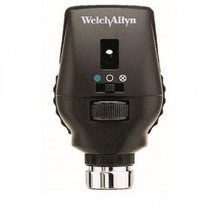 Oftalmoscopio halógeno coaxial MSI de 3.5V de la marca Beracah Medica, muestra detalles del aparato médico para exámenes oculares.