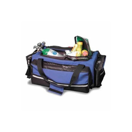 Mochila Trauma Bag III equipada de la marca Beracah Medica, con compartimentos y accesorios médicos visibles.