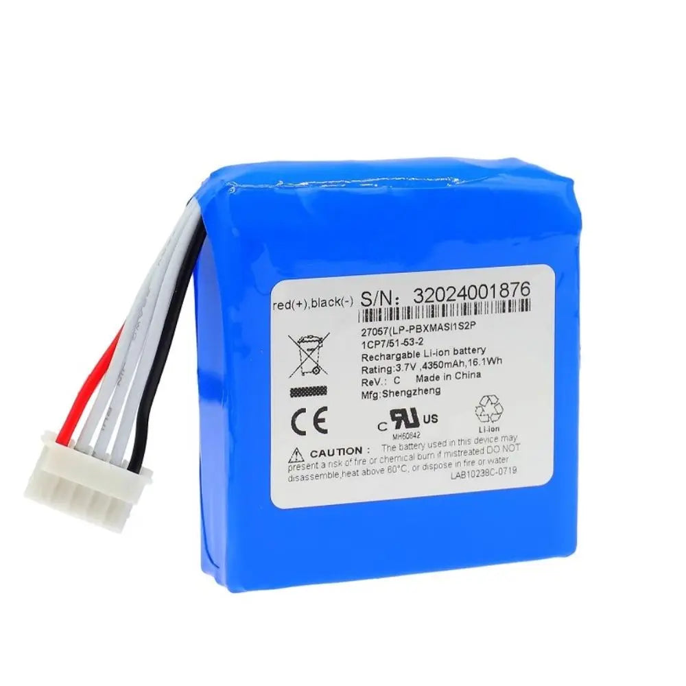 Batería de repuesto Beracah Medica para Masimo Radical-7 LP-PBXMAXI1S2P, vista frontal en imagen en color negro