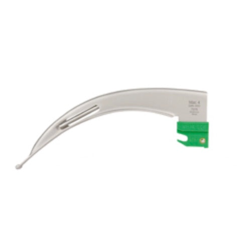 Hoja curva para laringoscopio Macintosh No. 4 de fibra óptica, código verde, marca Kawe, para laringoscopio Beracah Médica.
