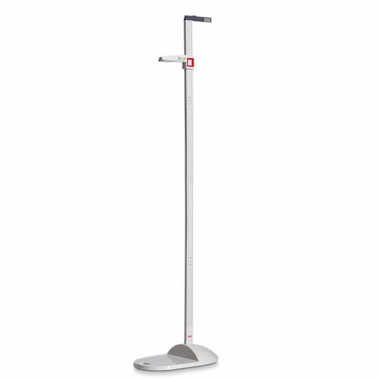 Estadiómetro portátil de la marca Beracah Médica con nivelador integrado, mide de 20 a 205 cm, mobiliario médico.