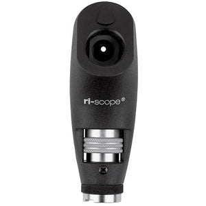 Cabezal del retinoscopio con lámpara de raya F.O. ri-scope® XL 3,5 V, con dispositivo antirrobo