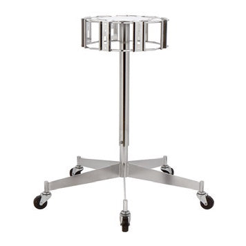 Carro altura ajustable de acero inoxidable Soporte con rodillos, ruedas giratorias, sostiene hasta 12 envases RECEPTAL