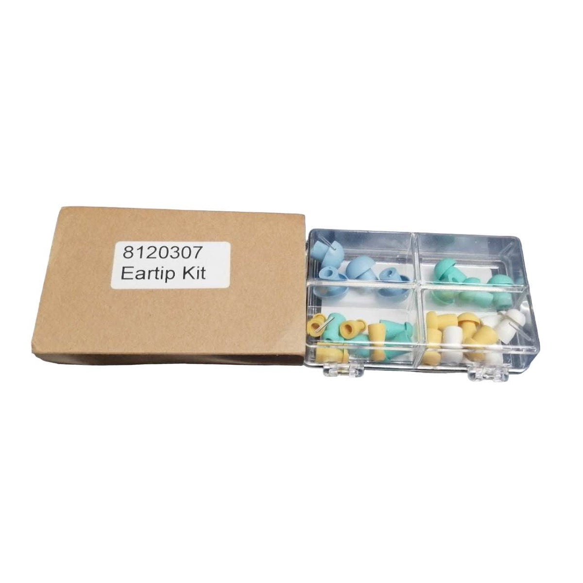 Conjunto de 24 olivas para impedanciómetro de diferentes tamaños, accesorios para audiómetros y timpanómetros de la marca Beracah Medica.