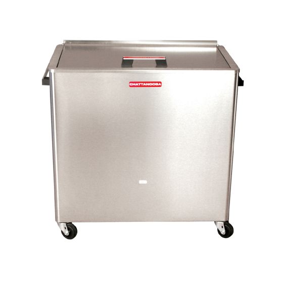 Compresor movil caliente Hydrocollator® M-4 de Beracah Medica, capacidad de 136 litros para 24 compresas, en color gris.