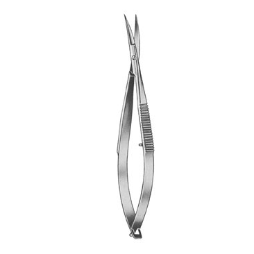 Tijeras Westcott curva punta aguda de 1 pulgada, marca Beracah Medica, con hojas afiladas y mango ergonómico para corte preciso