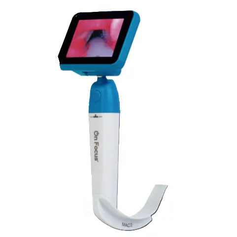 Videolaringoscopio portátil Beracah Medica con 2 hojas W-BLADE y maletín rígido para examen de vías respiratorias.