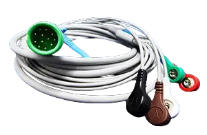 Cable para ECG de 5 derivaciones compatible con COMEN y Datalys Lutech 760