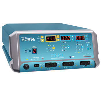 Electrobisturí digital de alta frecuencia MSI de 300W de Beracah Médica, muestra el dispositivo con pantalla y controles.