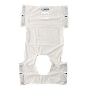 Asiento de poliéster con orificio de grúa para paciente, modelo 13026, de la marca Beracah Médica, en color gris.