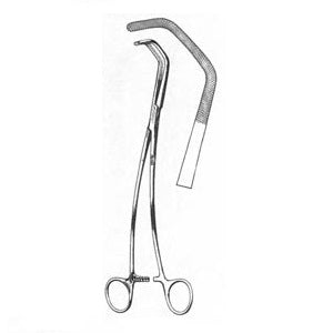 Clamb Debakey-Satinsky vena cava MSI de 27.3 cm con mandíbula interna de 32 mm x 9 mm, marca Beracah Medica, en imagen.